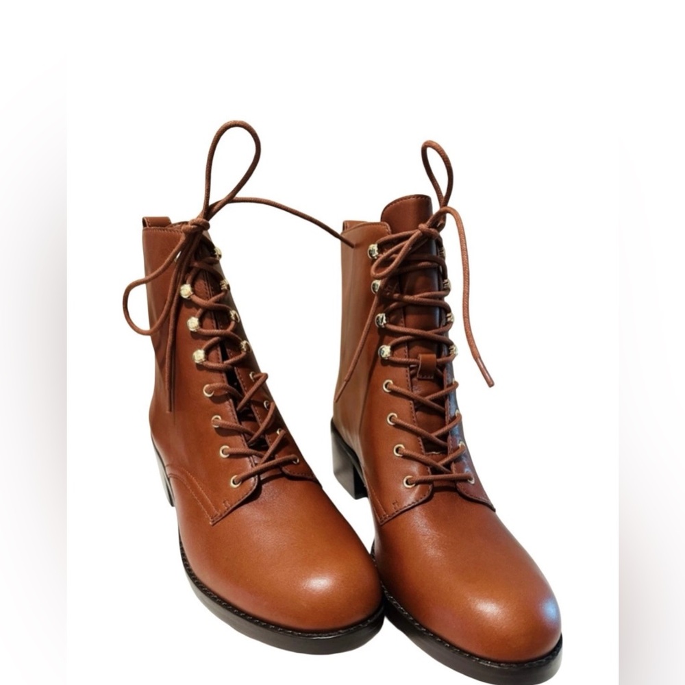 Madewell Warm Cinnamon Lace-Up Boots